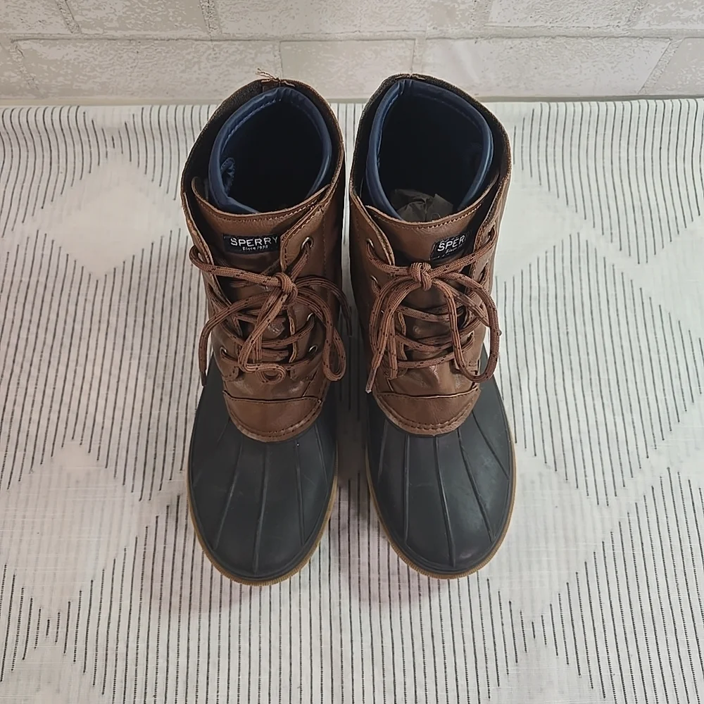 Sperry Outdoor Waterproof Harbor Duck Boots Men's Size 6M Blue Brown
